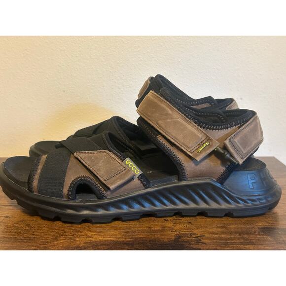 NWOT ECCO Men's Exowrap 3-Strap Sport Sandals Size 42 Brown-Black-Tan 
Velcro - Picture 1 of 8